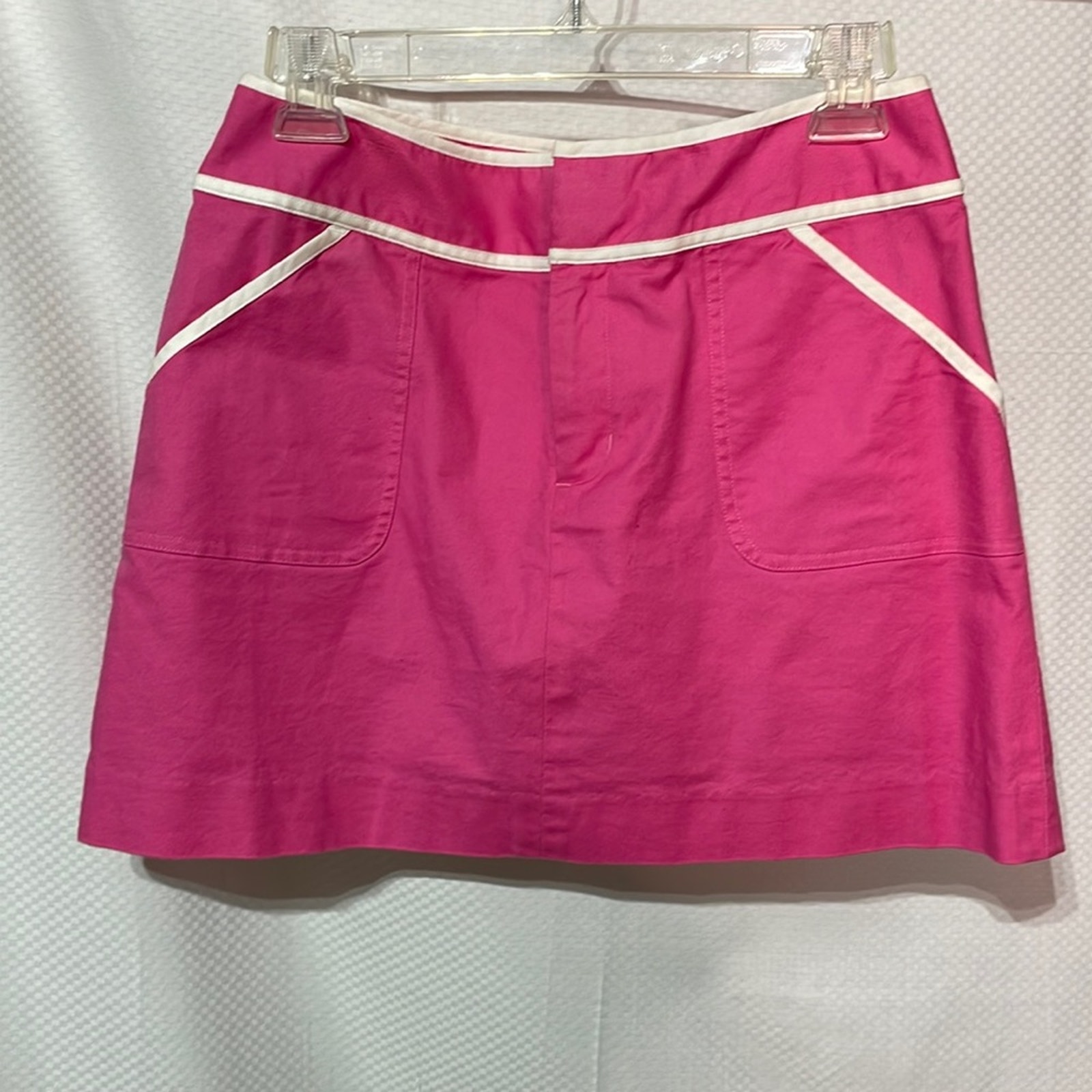 Lilly Pulitzer 4 Hot Pink White Accent Mini Skirt Under Shorts Attached Euc